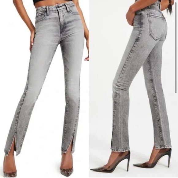 Good American Denim - NWT Good American Good Classic Side Slit Jeans Size 4/27 Black265